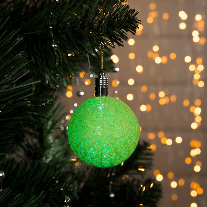 Игрушка световая "Елочный шар" (батарейки в комплекте) 6 см, 1 LED, RGB, ЗЕЛЕНЫЙ