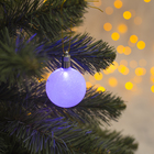 Игрушка световая "Елочный шар" (батарейки в комплекте) 4,5 см, 1 LED, RGB, БЕЛЫЙ
