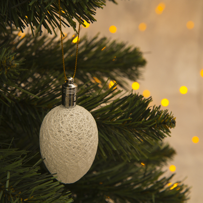 Игрушка световая "Шишка на елку" (батарейки в комплекте) 6 см, 1 LED, RGB, БЕЛЫЙ