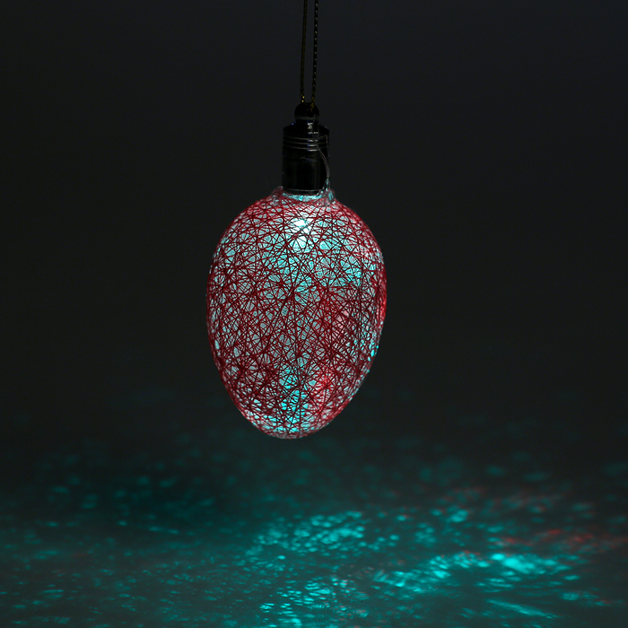 Игрушка световая "Шишка на елку" (батарейки в комплекте) 6 см, 1 LED, RGB, РОЗОВЫЙ