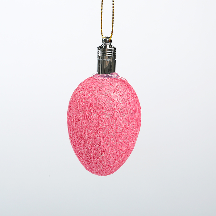 Игрушка световая "Шишка на елку" (батарейки в комплекте) 6 см, 1 LED, RGB, РОЗОВЫЙ