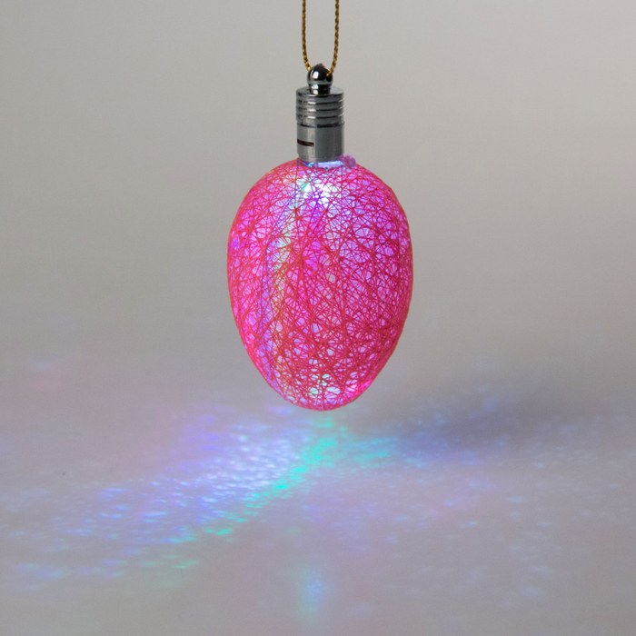 Игрушка световая "Шишка на елку" (батарейки в комплекте) 6 см, 1 LED, RGB, РОЗОВЫЙ