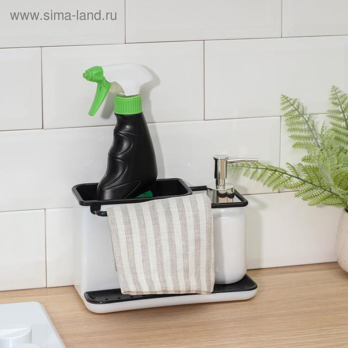 Подставка для ванных и кухонных принадлежностей, 21×11×12 см, цвет МИКС подставка для посуды и кухонных принадлежностей цвет микс