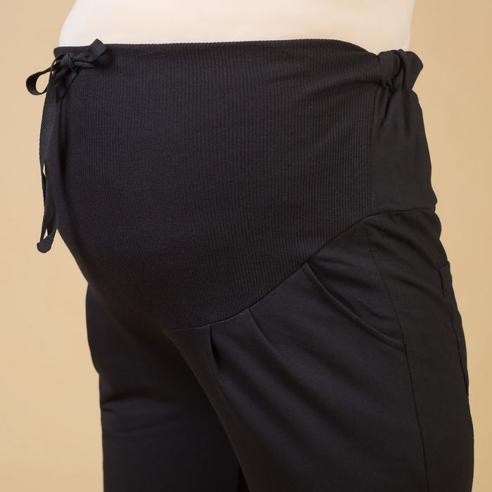Брюки классические для беременных, размер 46-48 (XL), цвет чёрный