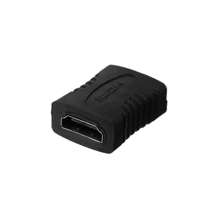 Переходник LuazON PL-004, HDMI (f) - HDMI (f), черный переходник luazon hdmi f mini displayport m