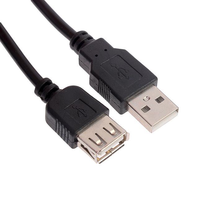 Кабель-удлинитель USB (A/F) - USB (A/M), 1,8 м, черный