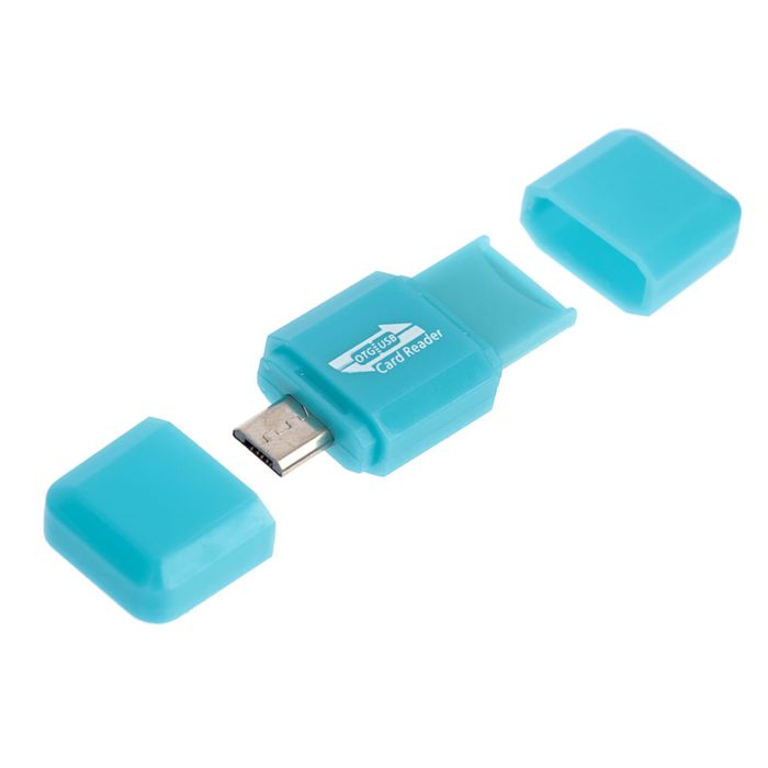 OTG картридер, подключение USB и microUSB, слот microSD, цвет микс