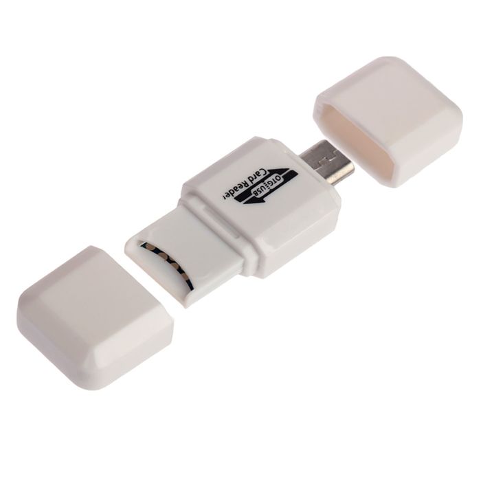 OTG картридер, подключение USB и microUSB, слот microSD, цвет микс