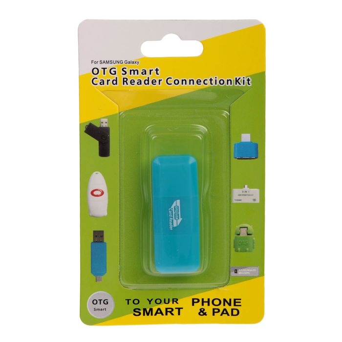 OTG картридер, подключение USB и microUSB, слот microSD, цвет микс