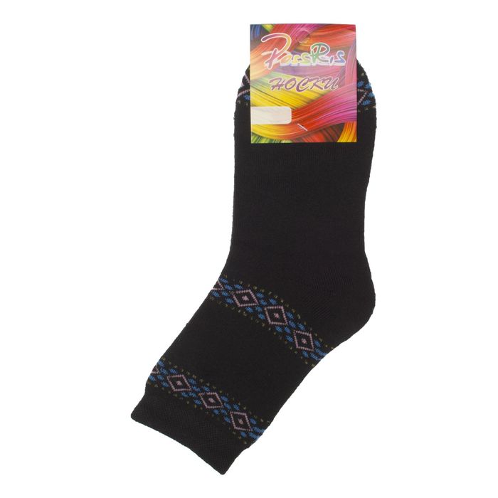 Носки женские махровые, цвет чёрный, размер 23