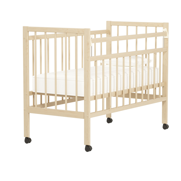 Детская кроватка «Колибри Мини» на колёсах, цвет натуральный