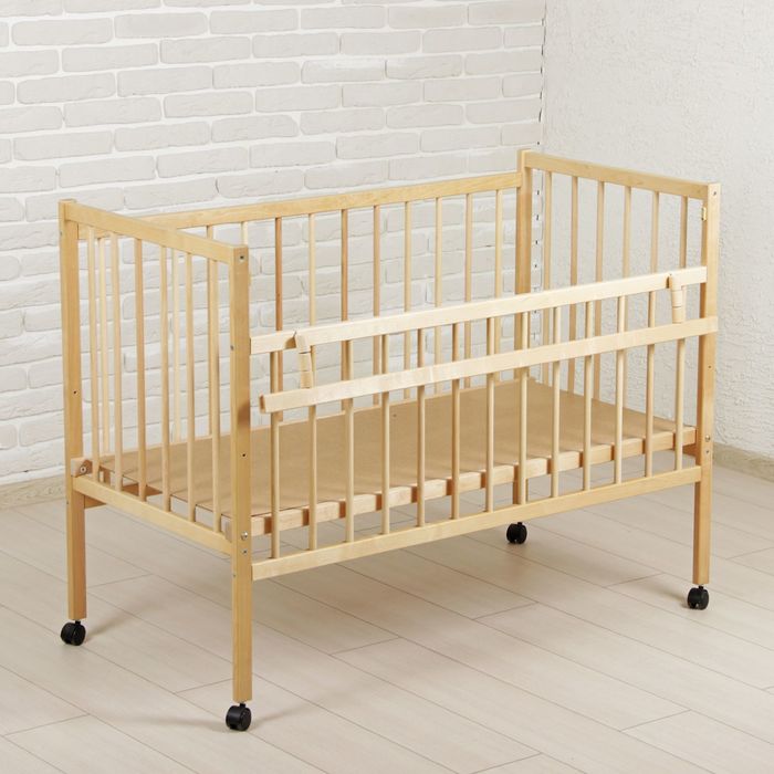 Детская кроватка «Колибри Мини» на колёсах, цвет натуральный