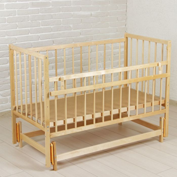 Детская кроватка «Колибри Мини» на маятнике, цвет натуральный