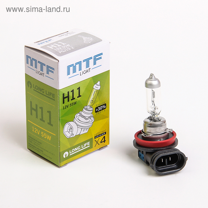 фото Лампа автомобильная mtf standard+30%, h11, 12 в, 55 вт, hs1211 mtf light