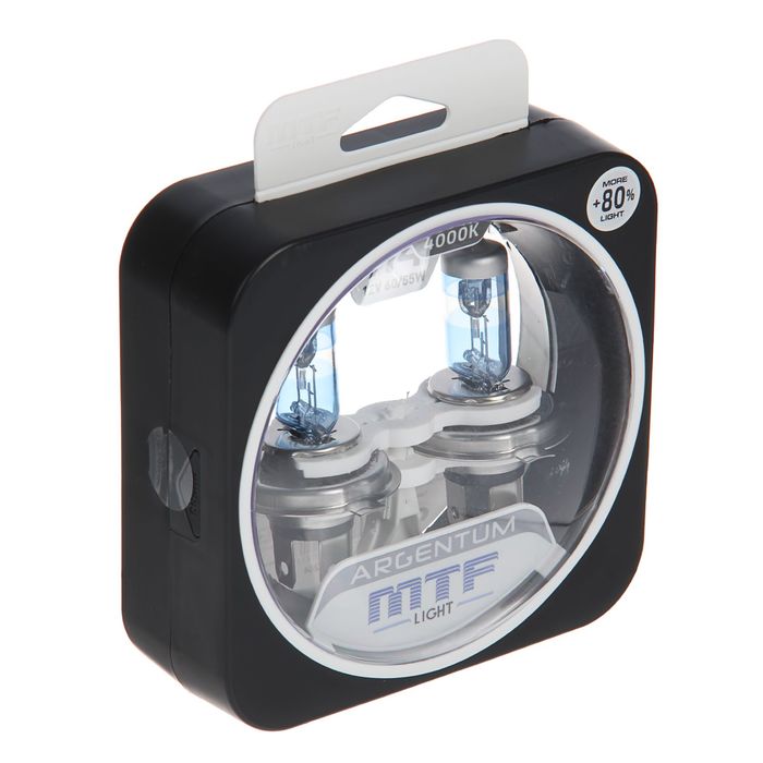 Набор ламп MTF, ARGENTUM +80%, H4, 12 В, 60/55 Вт, 4000K, H8A1204