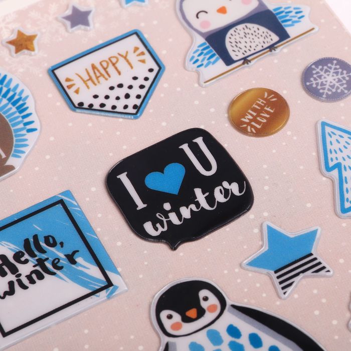 Наклейки пластиковые "Hello winter", 11 х13,5 см