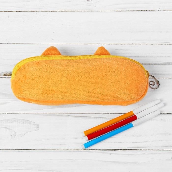 Школьный пенал мягкий "Лисичка", 20 х 6,5 см