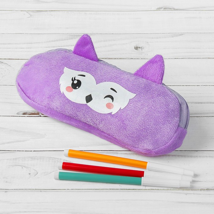 Школьный пенал мягкий "Совушка", 20 х 6,5 см
