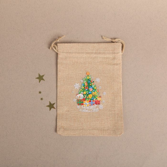 Мешочек подарочный "Счастья в Новом Году" 13х 18 см