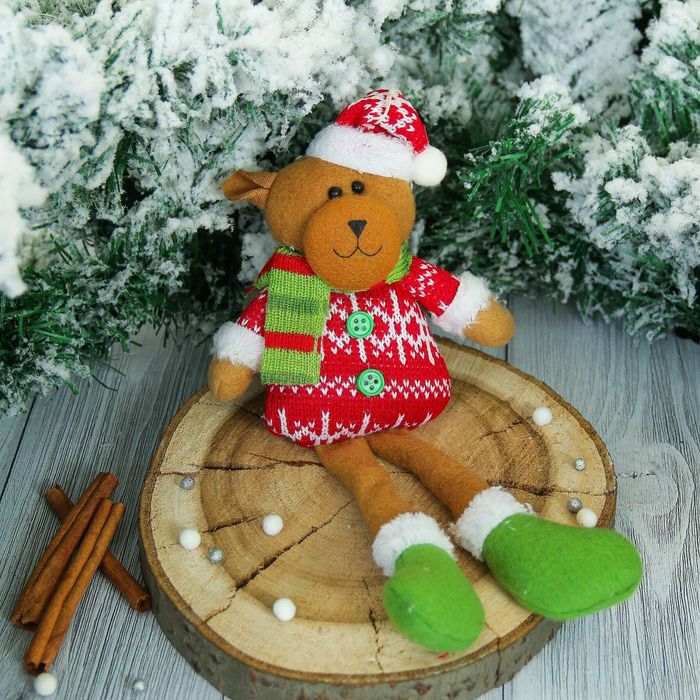 Мягкая игрушка "Мишутка" в кофте с пуговками 7*25 см