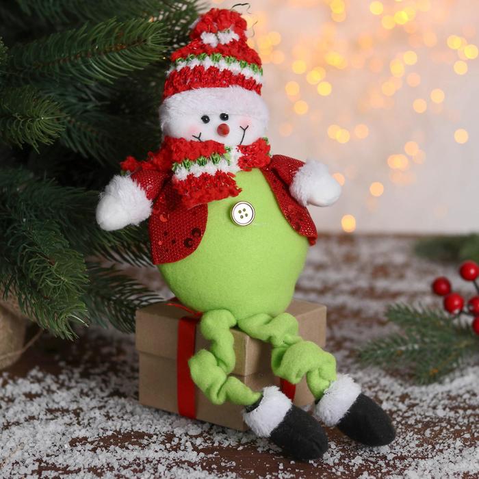 Мягкая игрушка "Снеговик" в пиджаке 9*30 см