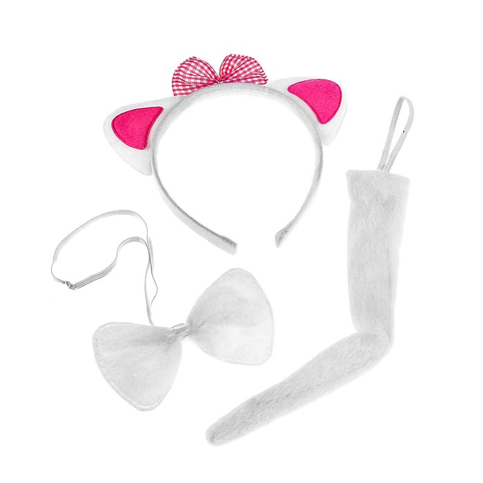 Карнавальный набор "Кошечка" 3 предмета: ободок, бант, хвост с бантиком