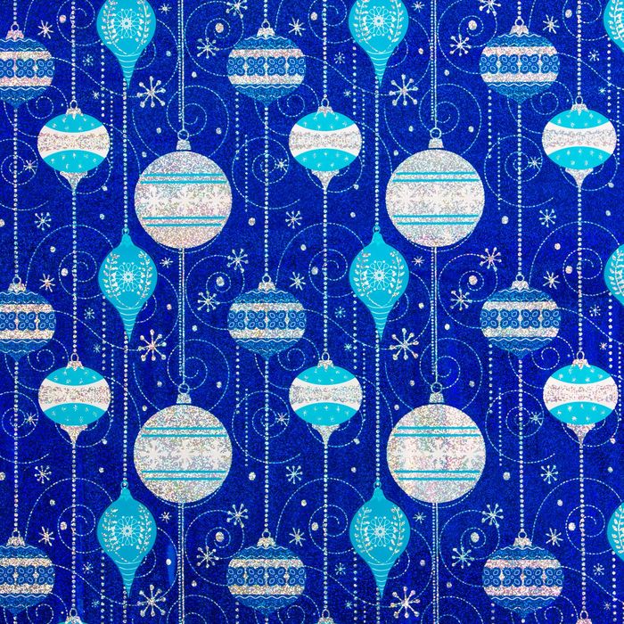 Бумага упаковочная голография "Новогодние шары" ,70 х100 см