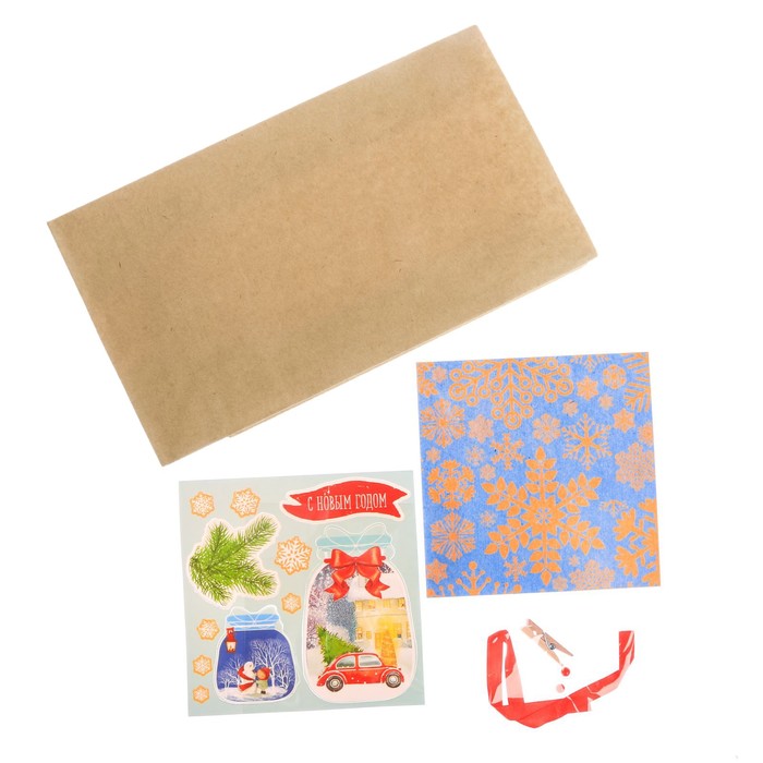 Пакет подарочный без ручек с декором «Новогоднее чудо», 15 × 28 см