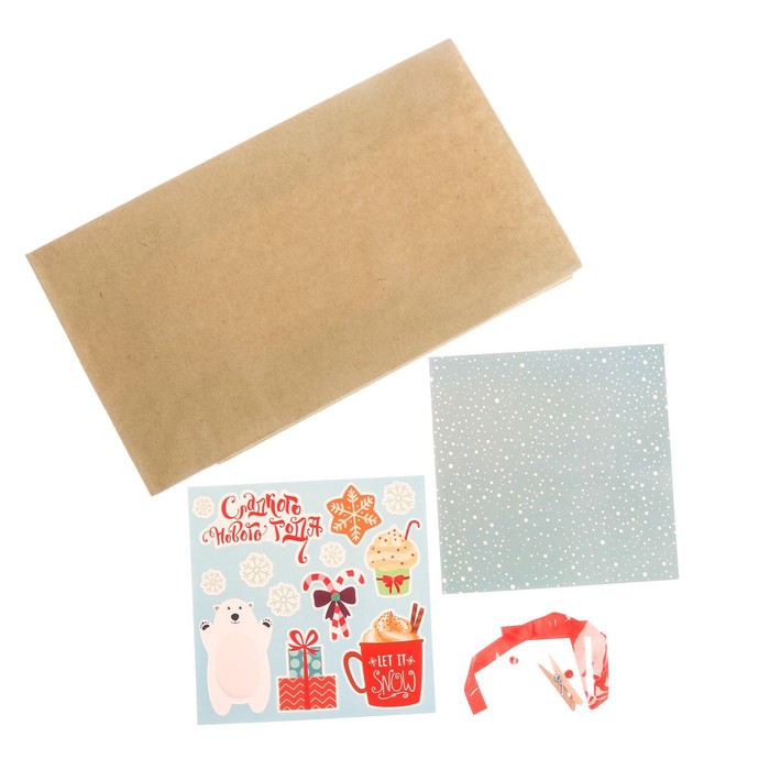 Пакет подарочный без ручек с декором «Сладкого Нового года», 15 × 28 см