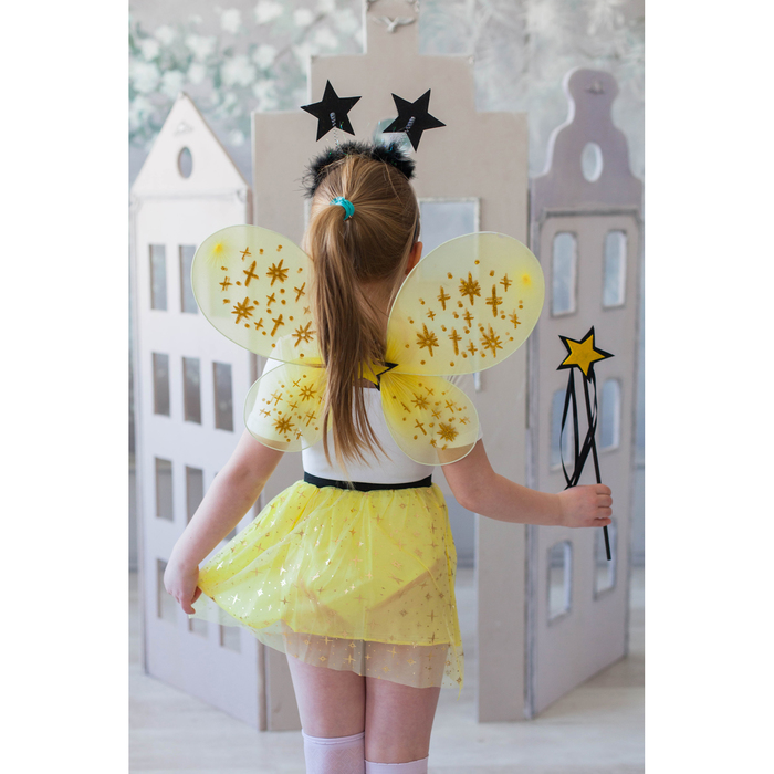 Карнавальный набор "Фея", 4 предмета: крылья, ободок, юбка, жезл, 3-5 лет