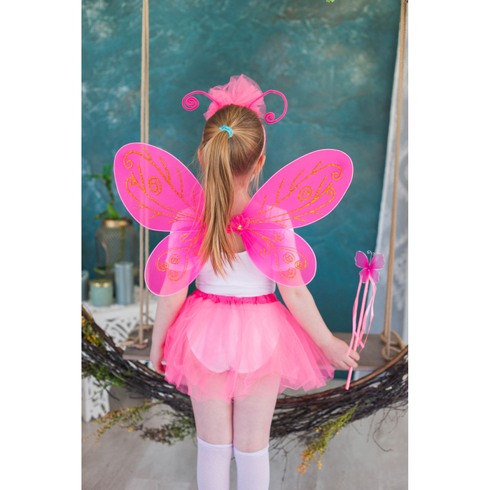 Карнавальный набор "Бабочка", крылья, ободок, юбка, жезл, 3-5 лет