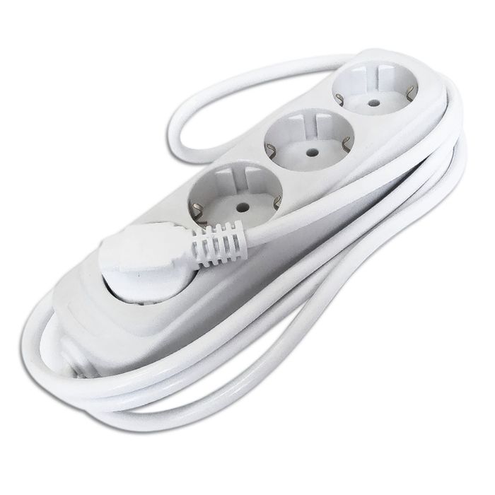 Удлинитель бытовой EUROTEX с заземлением , 3*1мм*2м, 4 розетки, 10 A