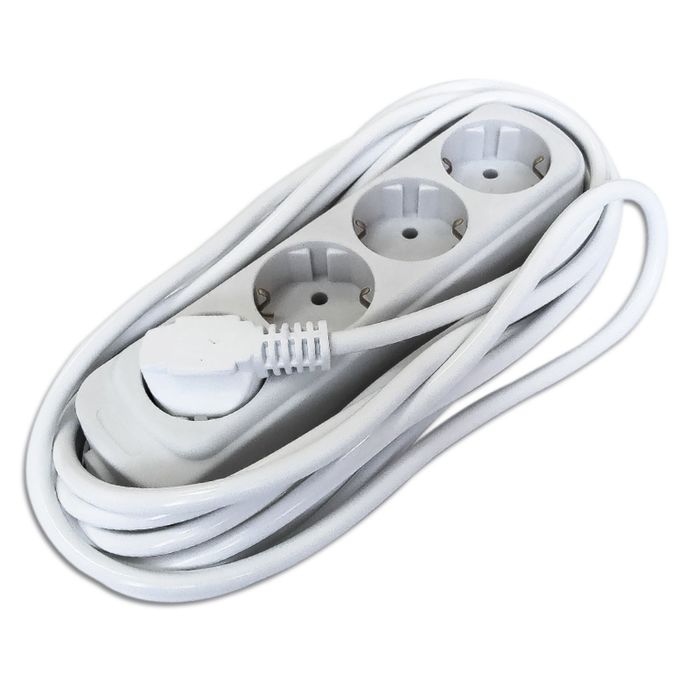 Удлинитель бытовой EUROTEX с заземлением , 3*1мм*5м, 4 розетки, 10A