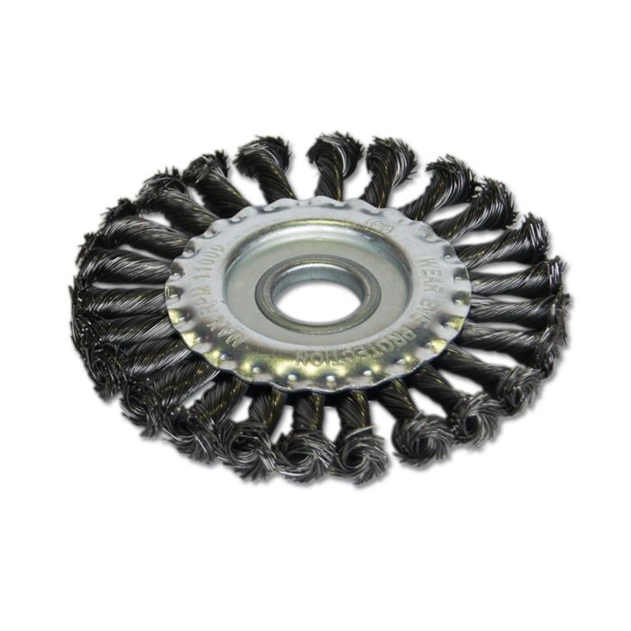 Щетка SANTOOL для болгарки 175 мм посадочный d 22 мм плоская крученая проволока