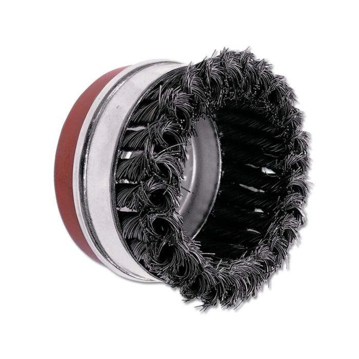 Щетка SANTOOL для болгарки, 100 мм металлический обод М14 "чашка" крученая металлическая проволока