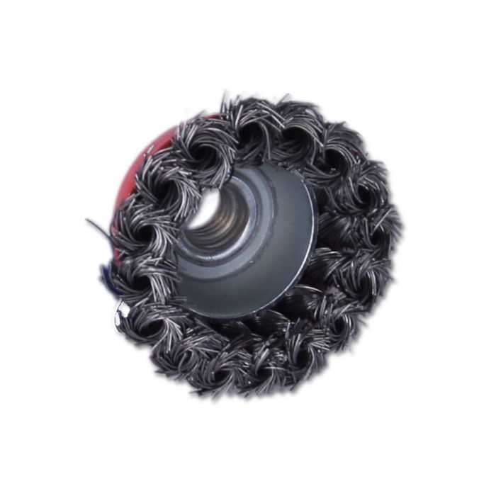 Щетка SANTOOL для болгарки, 65 мм М14 "чашка" крученая металлическая проволока