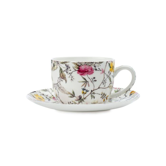 Чашка с блюдцем для кофе "Цветение", в подарочной упаковке