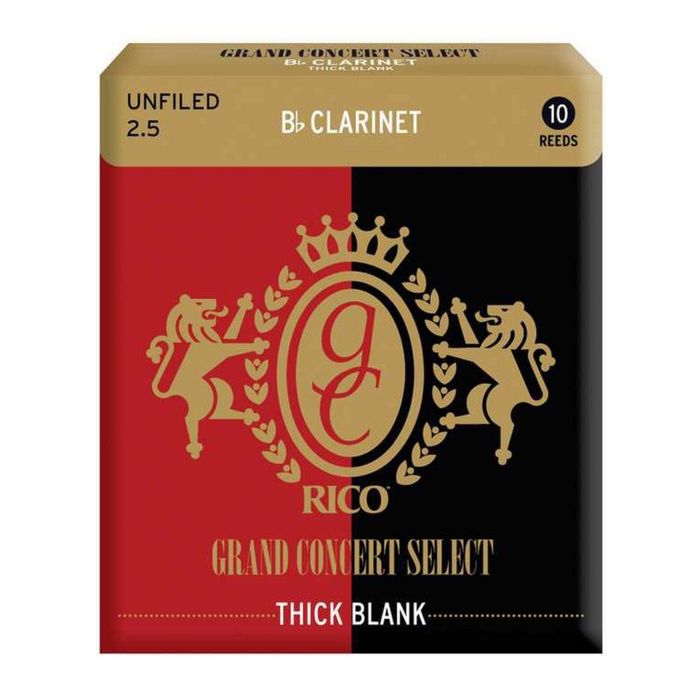 Трости Rico RCJ1025 Grand Concert Select Thick Blank для кларнета Bb, размер 2.5, 10шт
