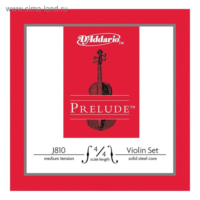 фото Струны для скрипки d`addario j810-4/4m prelude