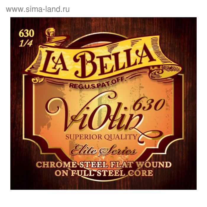 Комплект струн для скрипки La Bella 630-1/4  размером 1/4, сталь
