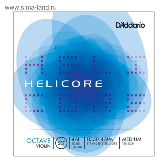 фото Струны для скрипки d'addario h350-4/4m helicore octave размером 4/4, среднее натяжение d`addario