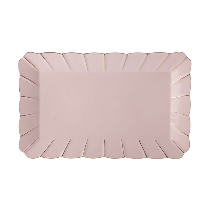 Блюдо прямоугольное розовое, "Свежее дыхание", в подарочной упаковке