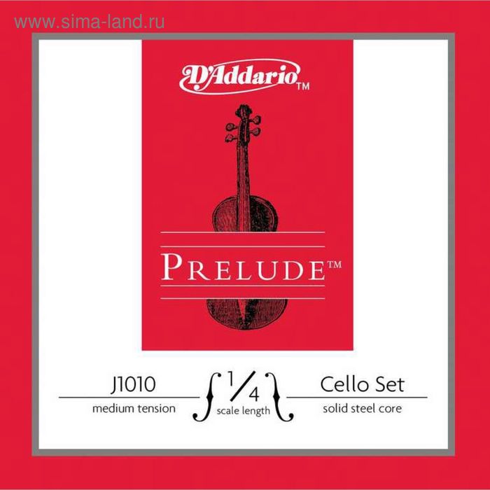 Струны для виолончели D'Addario J1010-1/4M Prelude размером 1/4, среднее натяжение
