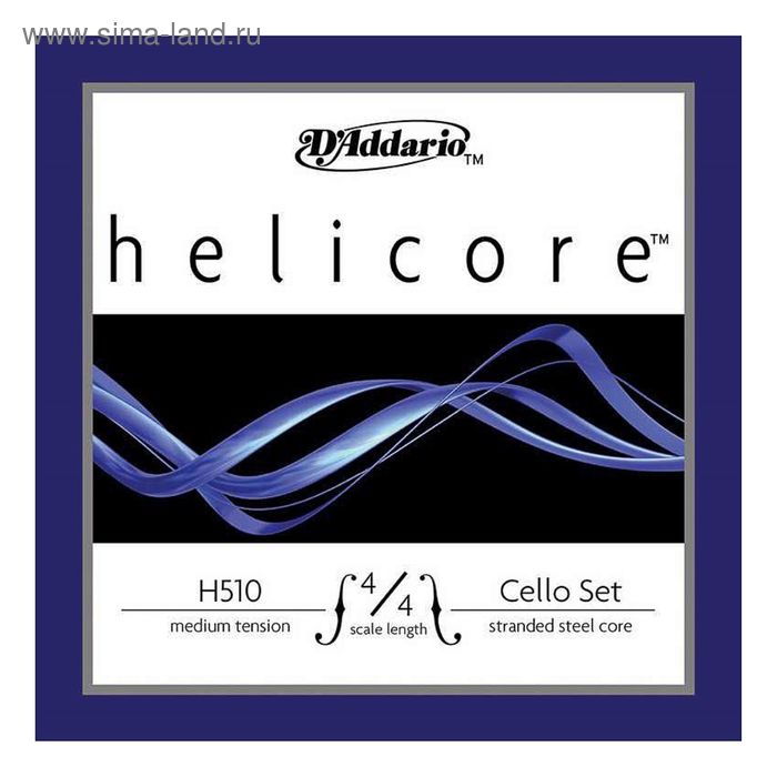 Струны для виолончели D'Addario H510-4/4M Helicore размером 4/4, среднее натяжение