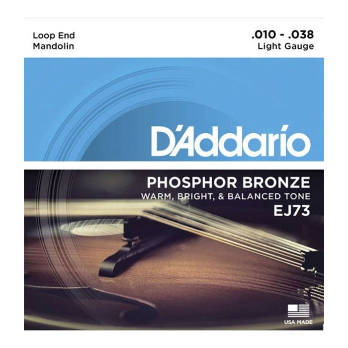 Струны для мандолины D'Addario EJ73  фосф.бронза, Light, 10-38