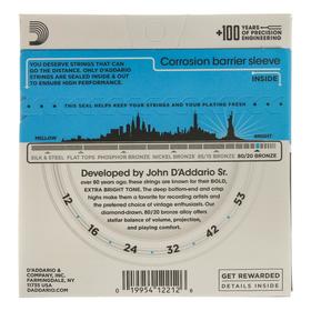 

Струны для акустической гитары D`Addario EJ11 BRONZE 80/20 бронза Light 12-53