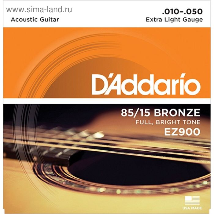 фото Струны для акустической гитары d`addario ez900 american bronze 85/15 extra light 10-50