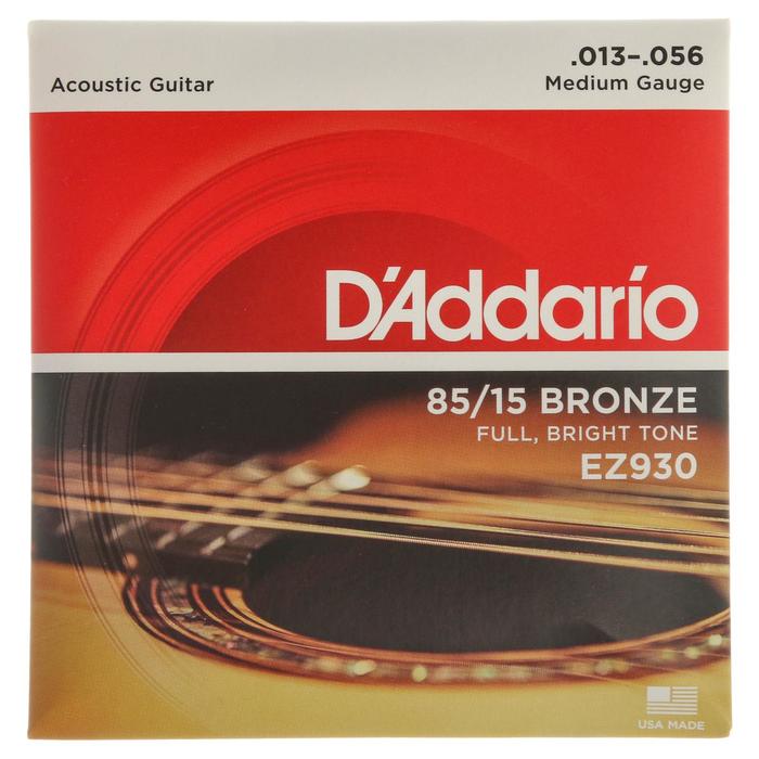 Струны для акустической гитары D`Addario EZ930 AMERICAN BRONZE 85/15 Medium 13-56