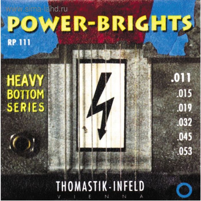Комплект струн для электрогитары Thomastik RP111 Power-Brights Heavy Bottom 11-53 струны для электрогитары thomastik power brights rp111