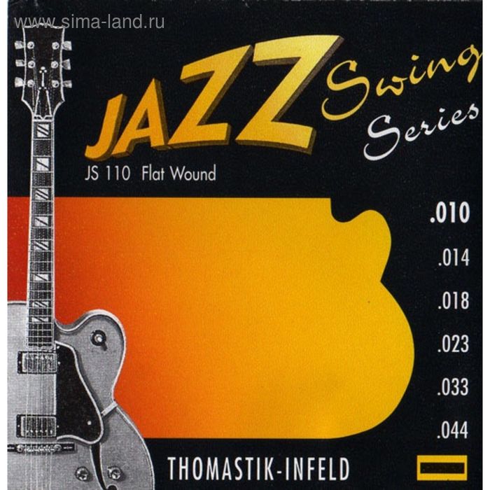 Комплект струн для акустической Thomastik JS110 Jazz Swing Еxtra Light, сталь/никель js111 jazz swing комплект струн для акустической гитары light сталь никель 11 47 thomastik